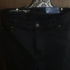 Talbots Straight Crop mid rise black denim jeans